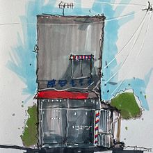 My project for course: Expressive Architectural Sketching with Colored Markers Ein Projekt aus dem Bereich Skizzenentwurf, Zeichnung, Architektonische Illustration, Sketchbook und Illustration mit Tinte von Gerry Newan Hargono - 30.06.2022
