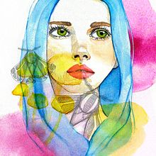 Mi proyecto del curso: Retrato ilustrado en acuarela Ein Projekt aus dem Bereich Traditionelle Illustration, Bildende Künste, Malerei, Zeichnung, Aquarellmalerei, Porträtzeichnung und Artistische Zeichnung von Lau Gutierrez - 04.07.2022