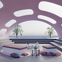 Relaxing by the Ocean. Architecture, 3D, Furniture Design, Making, Interior Architecture, Interior Design, 3D Modeling, Portfolio Development, 3D Design, Digital Design, and ArchVIZ project by Benjamin Mojtaba Ebadati - 06.30.2022