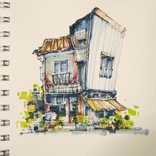 My project for course: Expressive Architectural Sketching with Colored Markers . Membuat sketsa, Menggambar, Ilustrasi Arsitektur, Buku sketsa & Ilustrasi Tinta proyek oleh Lê Trường - 07.05.2022