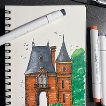 My project for course: Expressive Architectural Sketching with Colored Markers. Sketching, Drawing, Architectural Illustration, Sketchbook & Ink Illustration project by Kris Kowalewski - 07.05.2022