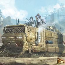 Vehículo del desierto Mi proyecto del curso: Creación y pintura de escenarios fantásticos en Photoshop . Traditional illustration, Drawing, Digital Illustration, Concept Art, and Digital Painting project by Juan Luis Romero - 07.06.2022