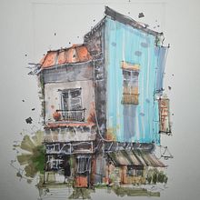 My project for course: Expressive Architectural Sketching with Colored Markers. Sketching, Drawing, Architectural Illustration, Sketchbook & Ink Illustration project by Tarique Katuntu - 07.06.2022