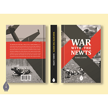 Diseño del libro "La guerra de las salamandras". Un proyecto de Diseño editorial y Diseño gráfico de Miguel Ángel de Andrés Quintín - 06.07.2022