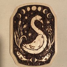 Swan woodburn. Projekt z dziedziny Tradycyjna ilustracja użytkownika River - 08.07.2022