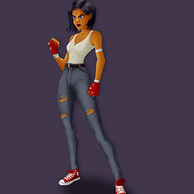 Sonia Rosa Maria street fighter. Traditional illustration, Character Design, Concept Art, Drawing, and Digital Illustration project by Ruben Mejia - 07.08.2022