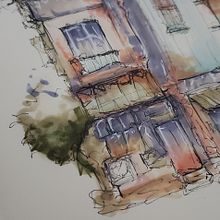 My project for course: Expressive Architectural Sketching with Colored Markers. Un projet de Esquisse , Dessin, Illustration architecturale, Carnet de croquis et Illustration à l'encre de miyu_fiona974 - 09.12.2022