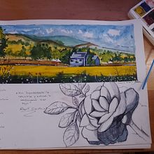 Mi proyecto del curso: Cuaderno de viaje en acuarela . % Camila Pezoa Fuentes tarafından hazırlanan Geleneksel illüstras, on, Sulubo, a Resim, Mimari İllüstras, on, Ve Eskiz defteri projesi - 07.09.2022