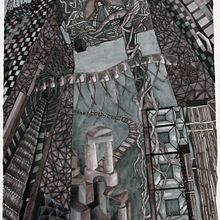 Caged-City. Traditional illustration, Fine Arts, Stor, and telling project by Melissa Allegories - 07.10.2022