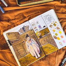 Mon projet du cours : Carnet de croquis pour explorer votre style de dessin. Projekt z dziedziny Trad, c, jna ilustracja, Sketching, Kreat, wność,  R, sunek, Sketchbook, Malowanie akwarelą i Malowanie gwaszami użytkownika Clémence - 06.07.2022