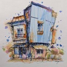My project for course: Expressive Architectural Sketching with Colored Markers. Projekt z dziedziny Sketching,  R, sunek,  R, sunek architektoniczn, Sketchbook,  R i sunek atramentem użytkownika kiking0501 - 09.07.2022