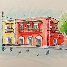 My project for course: Expressive Architectural Sketching with Colored Markers. Esboçado, Desenho, Ilustração arquitetônica, Sketchbook e Ilustração com tinta projeto de Bianca - 10.07.2022