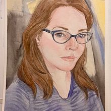 #selfie. Un progetto di Belle arti, Pittura ad acquerello e Disegno di ritratti di Heather - 01.07.2022