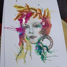 Mi proyecto del curso: Retrato experimental con tinta, alcohol y té Ein Projekt aus dem Bereich Bildende Künste, Malerei, Zeichnung und Illustration mit Tinte von ESPERANZA MIQUEL PICÓ - 11.07.2022