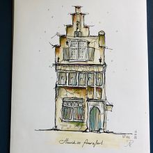 My project for course: Expressive Architectural Sketching with Colored Markers. Sketching, Drawing, Architectural Illustration, Sketchbook & Ink Illustration project by Janet Van Rootselaar-van Drumpt - 07.15.2022
