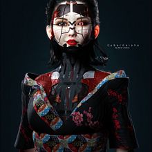 CYBER GEISHA BY Oscar creativo. Een project van 3D, 3D-animatie,  3D-modellering, 3D-karakterontwerp,  3D-ontwerp, Ontwerp van personages,  Ontwerp, Traditionele illustratie,  Reclame, Motion Graphics, Fotografie, Film, video en televisie, Digitale illustratie, Digitaal ontwerp, Digitale fotografie, Animatie,  Digitaal schilderij, Videogames y  Concept art van Oscar Creativo - 11.07.2022