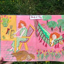 Mijn project van de cursus: Karaktercreatie vanuit observatietekeningen. Traditional illustration, Character Design, Drawing, and Sketchbook project by Martine Mommen - 07.11.2022