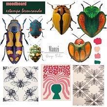 Meu projeto do curso: Design de estampa para superfície têxtil com Photoshop. Projekt z dziedziny Trad, c, jna ilustracja, Projektowanie ubrań, Pattern design, Projektowanie mod, Ilustracja c i frowa użytkownika Carulina De Mesquita Manzi - 10.07.2022