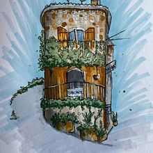 Architecture sketch 2. Un proyecto de Bocetado y Sketchbook de Debi - 11.07.2022