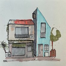 Mon projet du cours : Esquisses d'architecture expressives aux feutres de couleur. Projekt z dziedziny Sketching,  R, sunek,  R, sunek architektoniczn, Sketchbook,  R i sunek atramentem użytkownika marjo - 13.07.2022