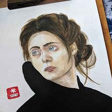 My project for course: Watercolor Portrait from a Photo. Traditional illustration, Watercolor Painting, and Portrait Drawing project by astridcoxon - 07.13.2022