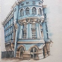 Mon projet du cours : Esquisses d'architecture expressives aux feutres de couleur. Un projet de Esquisse , Dessin, Illustration architecturale, Carnet de croquis et Illustration à l'encre de mina_inverse - 14.07.2022