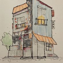 Hola! Aquí está mi proyecto final. Me ha encantado el curso.. Een project van  Schetsen,  Tekening,  Architecturale illustratie, Sketchbook y  Illustratie met inkt van frangarcia27_1 - 14.07.2022