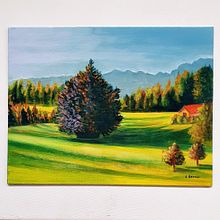 Mi proyecto del curso: Pintura al óleo de paisajes: explora la luz. Un proyecto de Ilustración tradicional, Bellas Artes, Dibujo a lápiz, Ilustración naturalista				 y Pintura al óleo de Victoria Beresi - 10.07.2022
