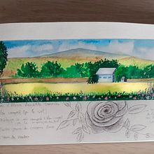 Mon projet du cours : Carnet de voyage à l’aquarelle. Pintura em aquarela, e Sketchbook projeto de Isabelle L - 15.07.2022