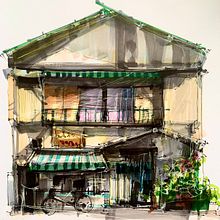 My project for course: Expressive Architectural Sketching with Colored Markers. Projekt z dziedziny Sketching,  R, sunek,  R, sunek architektoniczn, Sketchbook,  R i sunek atramentem użytkownika Minh Đức Lê - 16.07.2022