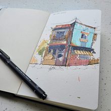 My project for course: Expressive Architectural Sketching with Colored Markers Ein Projekt aus dem Bereich Skizzenentwurf, Zeichnung, Architektonische Illustration, Sketchbook und Illustration mit Tinte von xsorter - 17.07.2022