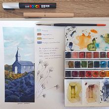 Mon projet du cours : Carnet de voyage à l’aquarelle. Traditional illustration, Watercolor Painting, Architectural Illustration, and Sketchbook project by Anne-Laure Pellegri - 07.18.2022