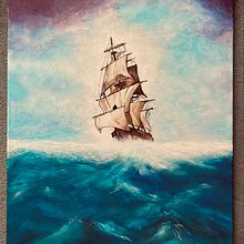 Ship in the storm. Pintura, e Pintura Acrílica projeto de Delia Dumitriu - 18.07.2022