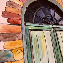 The door . Pintura, e Pintura em aquarela projeto de Delia Dumitriu - 18.07.2022