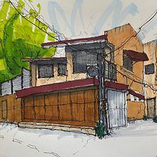 My project for course: Expressive Architectural Sketching with Colored Markers. Sketching, Drawing, Architectural Illustration, Sketchbook & Ink Illustration project by ayo_lapid - 07.13.2022