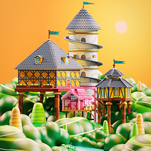 My project for course: Modeling a Colorful 3D World in Cinema 4D and Redshift. Un proyecto de 3D, Ilustración digital, Modelado 3D y Diseño 3D de Paulius Tarvydas - 14.07.2022