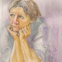 My project for course: Expressive Watercolor Portraits. Traditional illustration, Fine Arts, Painting, Watercolor Painting, and Portrait Drawing project by Su Stewart - 07.14.2022