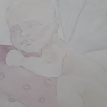 Sarita, mi bebe fantástica. Un proyecto de Ilustración tradicional, Pintura, Dibujo, Ilustración digital y Pintura a la acuarela de Melina Nerea Oiz - 18.07.2022