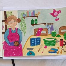 My project for course: Exploratory Sketchbook: Find Your Drawing Style Ein Projekt aus dem Bereich Traditionelle Illustration, Skizzenentwurf, Kreativität, Zeichnung, Aquarellmalerei, Sketchbook und Gouachemalerei von Christa Bintinger - 19.07.2022
