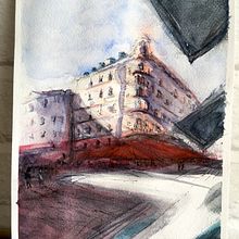Meu projeto do curso: Desenho arquitetônico com aquarela e tinta. Un projet de Esquisse , Dessin, Aquarelle, Illustration architecturale, Carnet de croquis et Illustration à l'encre de Rony Lucca Oliveira - 14.07.2022