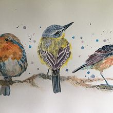 My project for course: Artistic Watercolor Techniques for Illustrating Birds. Traditional illustration, Watercolor Painting, Realistic Drawing, and Naturalistic Illustration project by jolyaube - 07.19.2022
