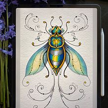 My project for course: Artistic Tattoo Design with Golden Effects in Procreate. Traditional illustration, Digital Illustration, and Tattoo Design project by Stephanie Gillen - 07.20.2022