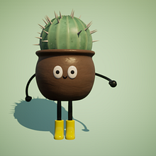 Plant pot cactus . 3D, 3D Modeling, and 3D Character Design project by Pedro Garlaschi - 07.18.2022