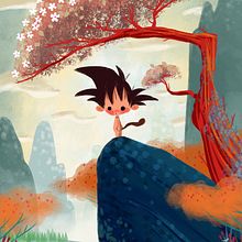 Son Goku Kawaii. Un proyecto de Ilustración tradicional de David Pavón Benítez - 20.07.2022