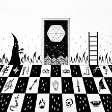 Diseño de arte para el disco Pseudo Super Science, de Abominables, 2015.. Een project van Traditionele illustratie,  Ontwerp y  Illustratie met inkt van Christian Castañeda - 20.07.2022