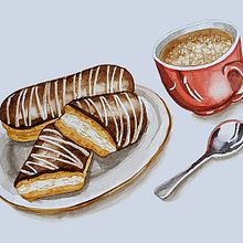 My project for course:  Flavorful Food Illustration with Watercolor. Ilustração tradicional, Artes plásticas, Pintura, e Pintura em aquarela projeto de Ila Fox - 22.07.2022