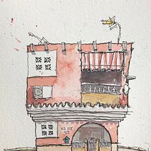 My project for course: Expressive Architectural Sketching with Colored Markers. Projekt z dziedziny Sketching,  R, sunek,  R, sunek architektoniczn, Sketchbook,  R i sunek atramentem użytkownika Nadine Engelbrecht - 22.07.2022