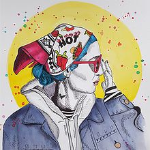 Mi proyecto del curso: Ilustración con técnicas manuales de rayado y dripping. Un proyecto de Diseño de personajes, Bellas Artes, Pintura, Pintura a la acuarela, Dibujo de Retrato y Dibujo artístico de Sandra Calzada - 22.07.2022