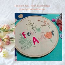 Meu projeto do curso: Técnicas básicas para bordado de letras  . Embroider, and Textile Design project by Taynã Fonseca - 07.18.2022