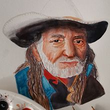 Retrato Willie Nelson en Acuarela . Fine Arts, and Painting project by Sandra García Morales - 07.22.2022